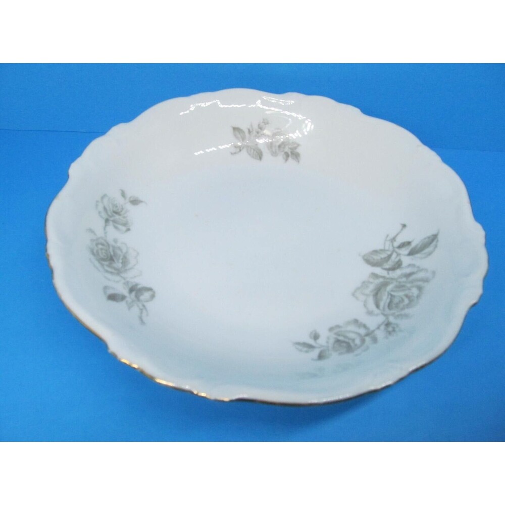 Hertel Jacob Bavaria Damask Gray Vintage 7 3/4" Soup Bowl VGC